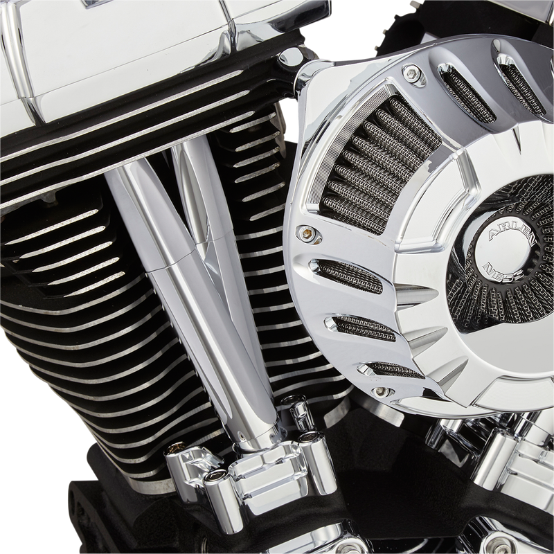 ARLEN NESS Pushrod Tube Cover Kit - Deep Cut - Chrome - Twin Cam