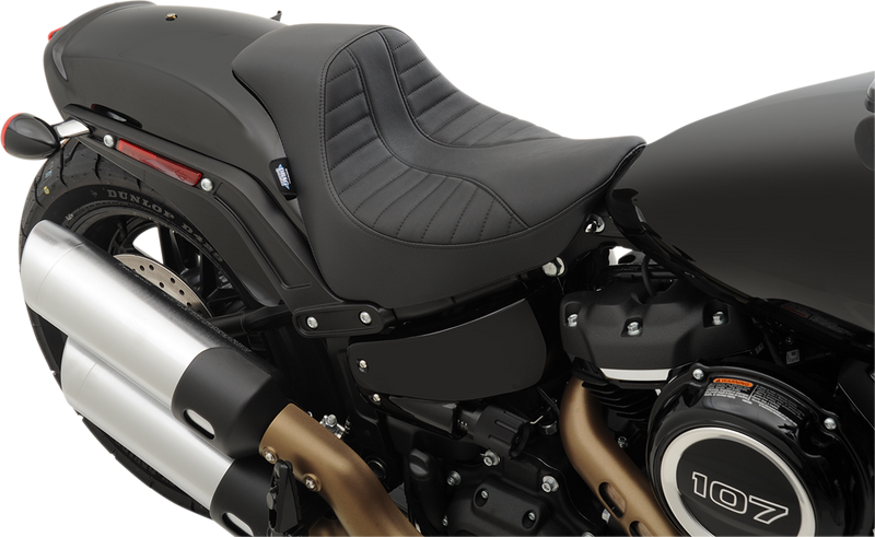 DRAG SPECIALTIES EZ-On Scorpion Stitch Vinyl Solo Seat - Black - Softail '18-'22