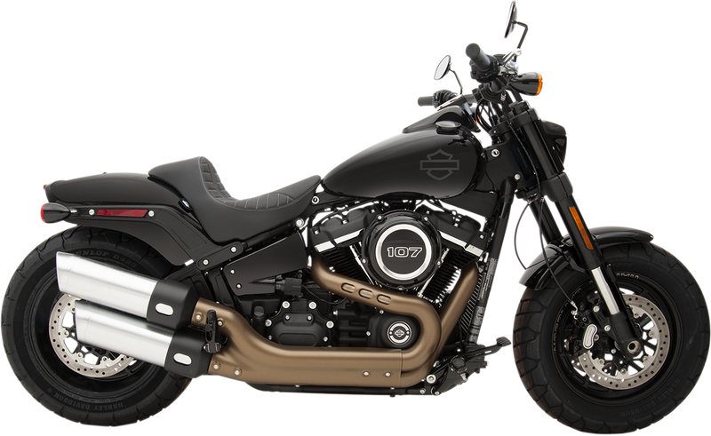 Drag Specialties EZ-Solo Seat - Scorpion Stitch with Silver Thread - Softail '18-'22