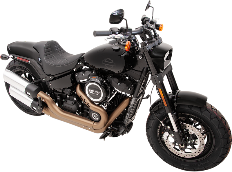 Drag Specialties EZ-Solo Seat - Scorpion Stitch with Silver Thread - Softail '18-'22