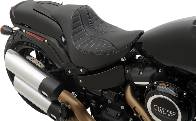 Drag Specialties EZ-Solo Seat - Scorpion Stitch with Silver Thread - Softail '18-'22