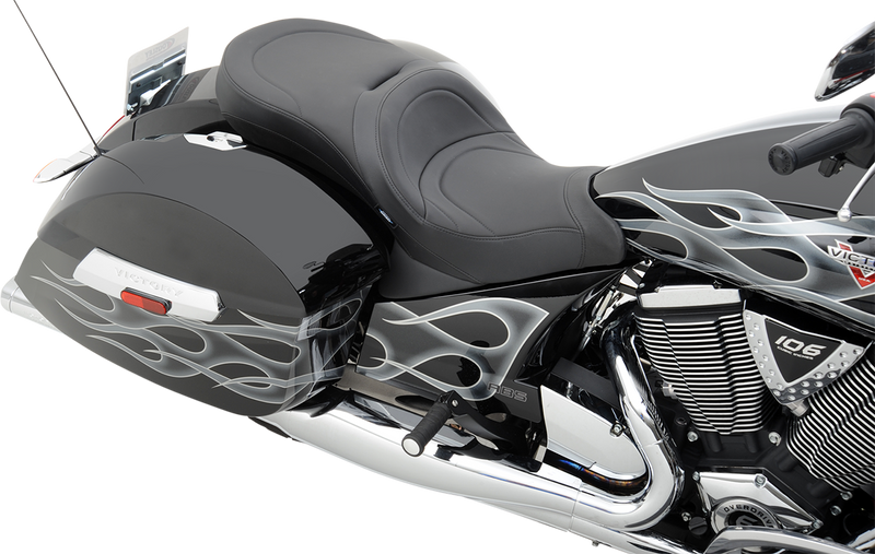 DRAG SPECIALTIES Low-Profile Touring Mild Stitch Solar-Reflective Leather Seat - Black - Victory '10-'15