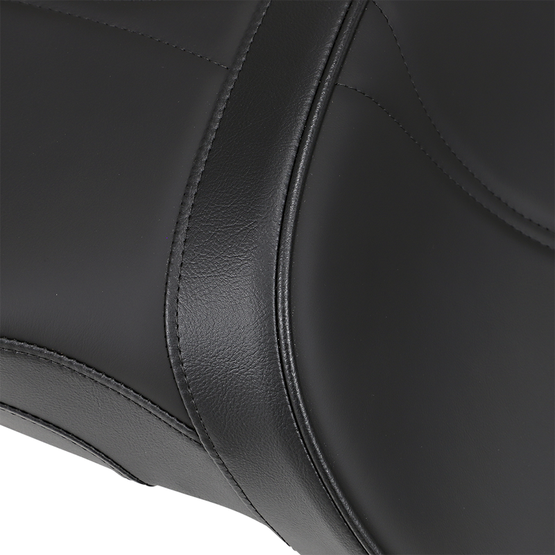 DRAG SPECIALTIES Low-Profile Touring with Passenger Backrest Solar-Reflective Leather Seat - Black - Victory Hammer '05-'17