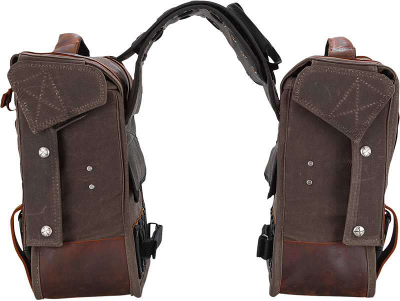 BURLY BRAND Throw-Over Saddlebag - Dark Oak