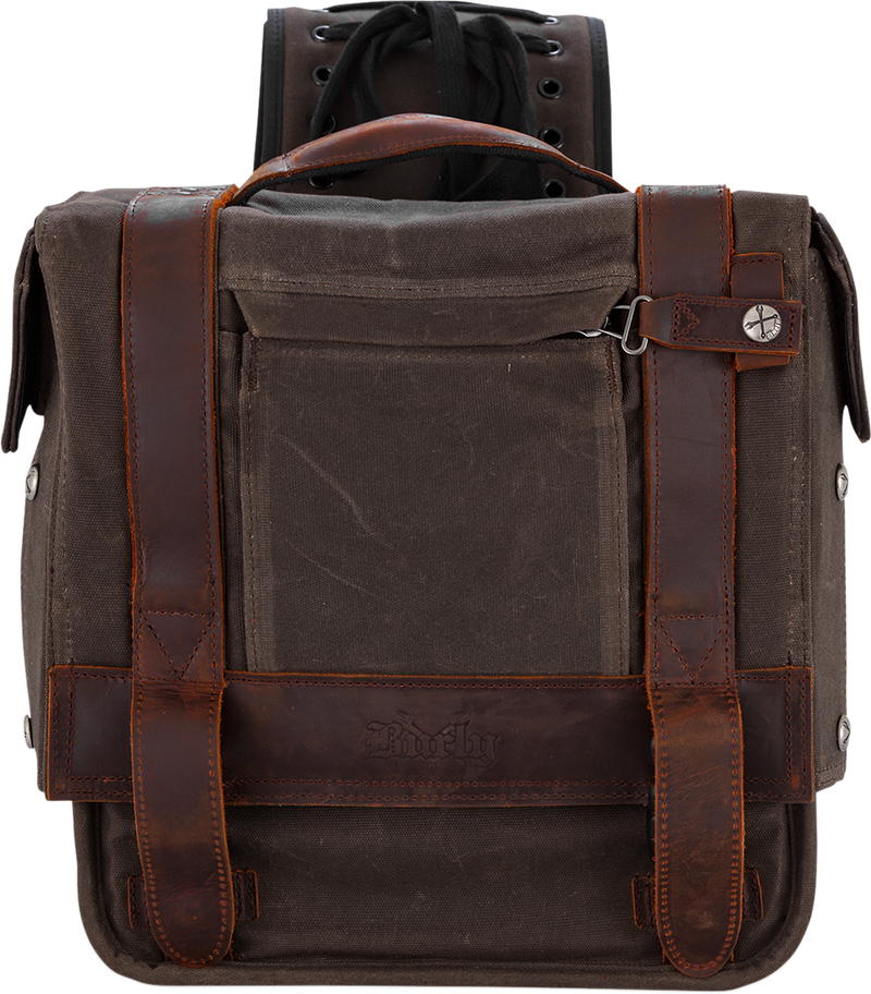 BURLY BRAND Throw-Over Saddlebag - Dark Oak
