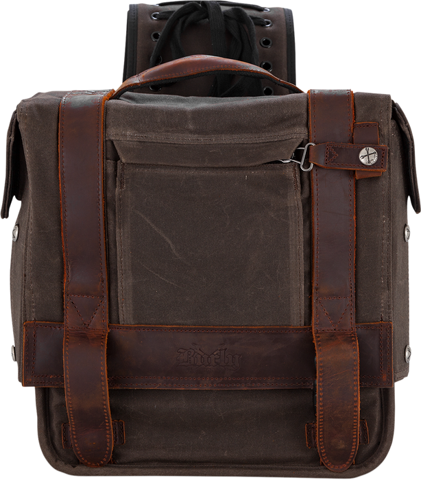 BURLY BRAND Throw-Over Saddlebag - Dark Oak