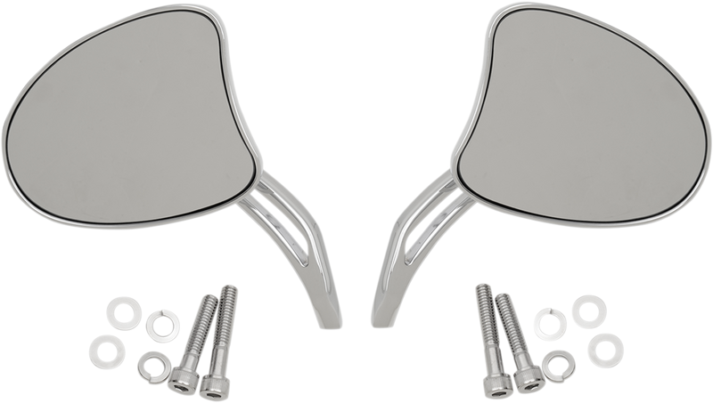 DRAG SPECIALTIES Replacement Short Stem Touring Mirrors  Set - Chrome