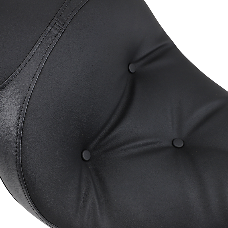 DRAG SPECIALTIES Low Profile Touring Pillow Solar-Reflective Leather Seat - Black - Dyna '06-'17
