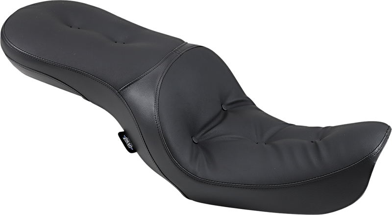 DRAG SPECIALTIES Low Profile Touring Pillow Solar-Reflective Leather Seat - Black - Dyna '06-'17