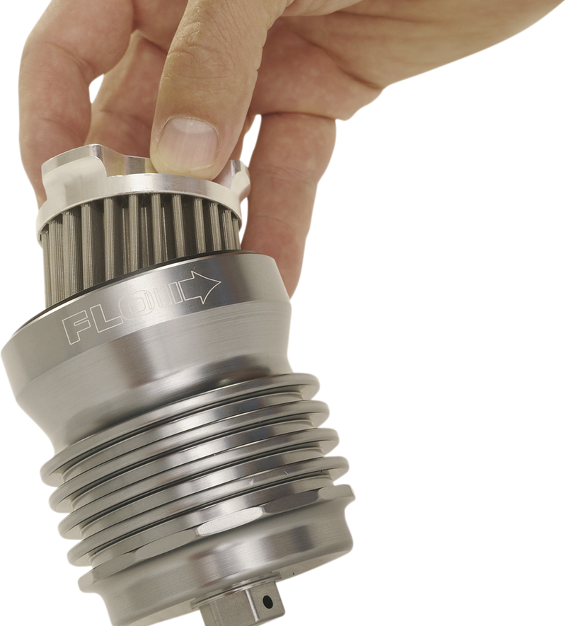 PC RACING Flo? "Spin-on" Oil Filter - Polished Aluminum - Aprilia/BMW/Buell/H-D/Moto Guzzi/Yamaha PCS4C
