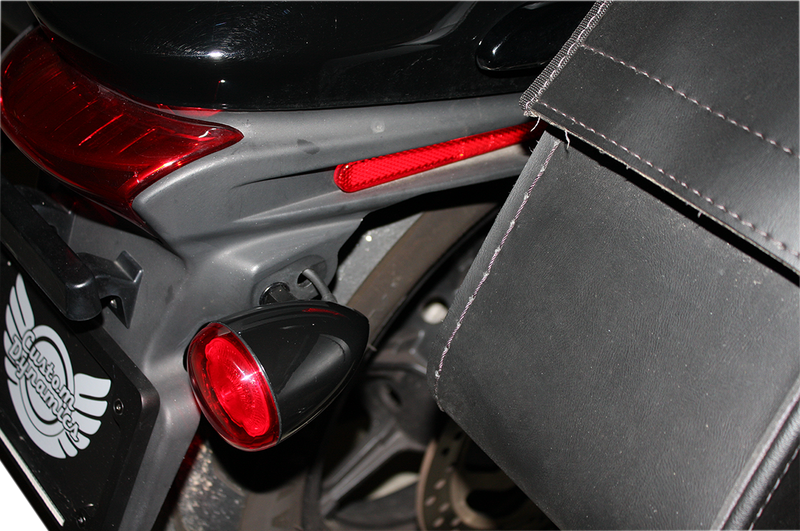 CUSTOM DYNAMICS ProBEAM® Universal LED Bullet Bezel Turn Signals - Gloss Black - Red