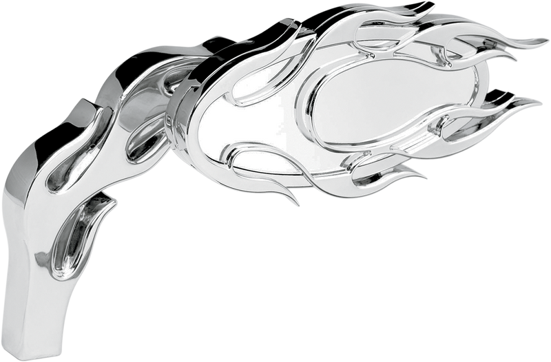 ARLEN NESS Mirror - Micro - Flamed - Side View - Oval - Chrome - Left