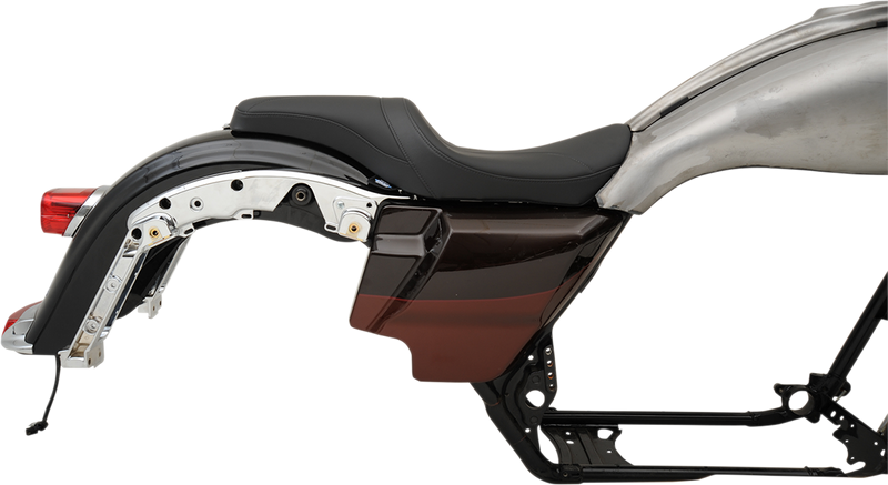 DRAG SPECIALTIES Predator Mild Stitched Seat - w/ Yaffe 6 Gallon Fuel Tank - Black - Touring '08-'23