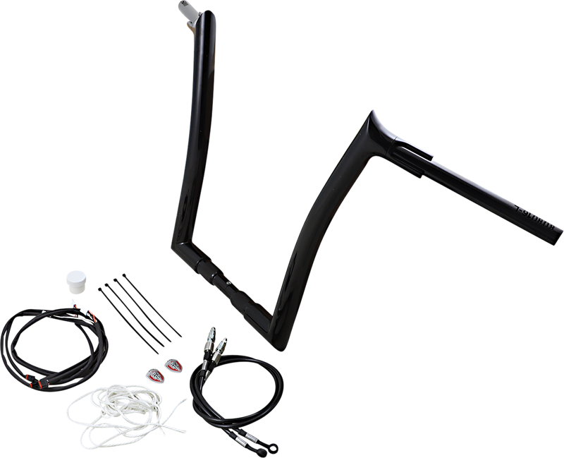 FAT BAGGERS INC. 1-1/2" EZ Install Pointed Top Handlebar Kit - 16" - Black 809616-B