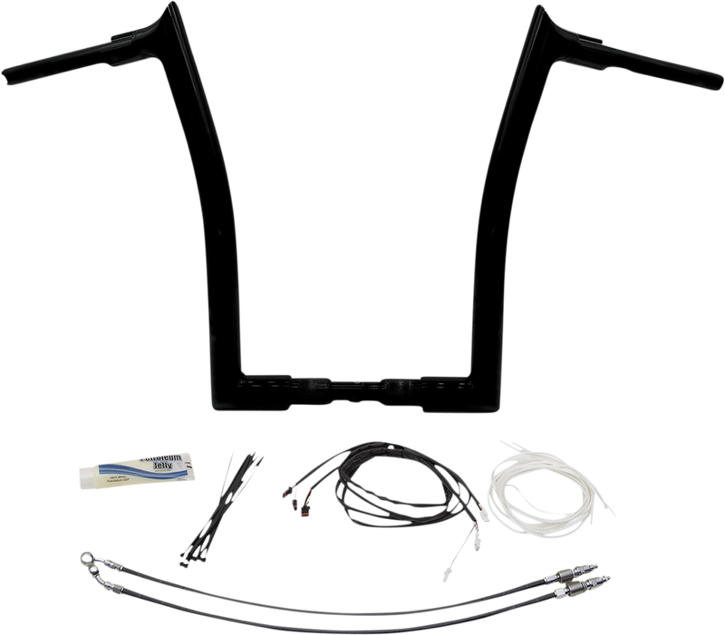 FAT BAGGERS INC. 1-1/2" EZ Install Pointed Top Handlebar Kit - 16" - Black 809616-B