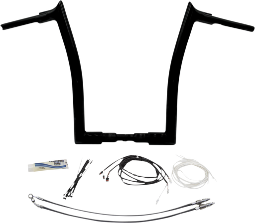 FAT BAGGERS INC. 1-1/2" EZ Install Pointed Top Handlebar Kit - 16" - Black 809616-B