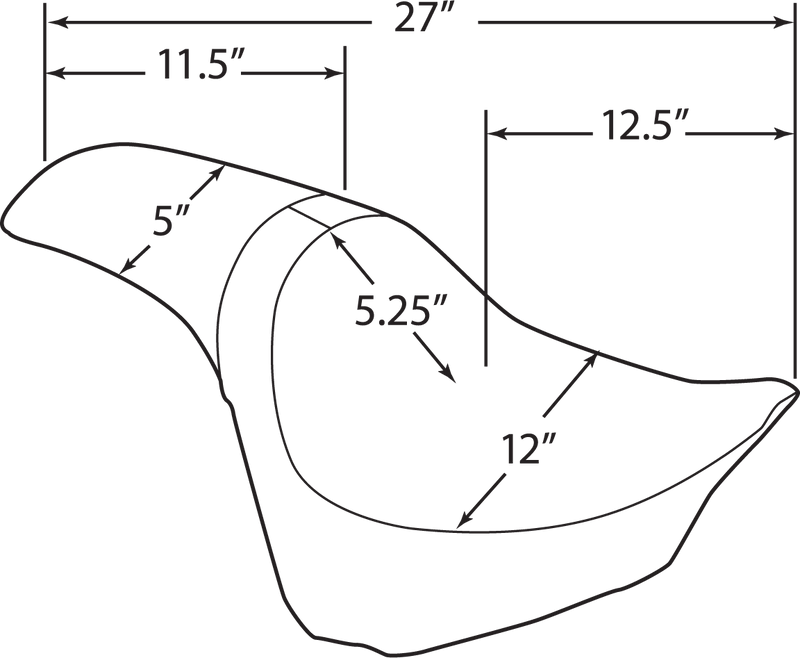 DRAG SPECIALTIES Predator Seat - Smooth Solar Leather - Softail '18-'22