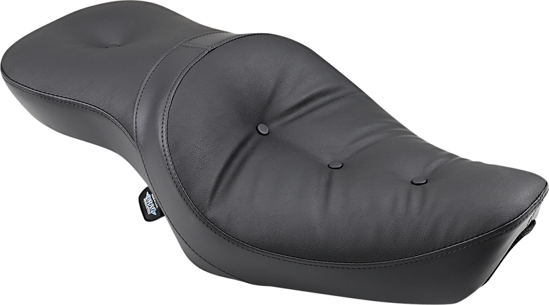 DRAG SPECIALTIES Low-Profile Double Bucket 2-Up Pillow Vinyl Seat - Black - Sportster '82-'03
