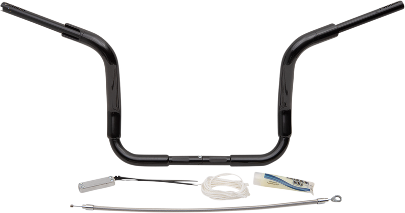 FAT BAGGERS INC. 1-1/2" EZ Install Rounded Top Handlebar Kit - 12" - Black 809412-B