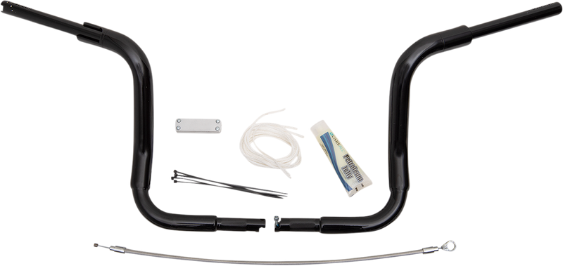 FAT BAGGERS INC. 1-1/2" EZ Install Rounded Top Handlebar Kit - 12" - Black 809412-B