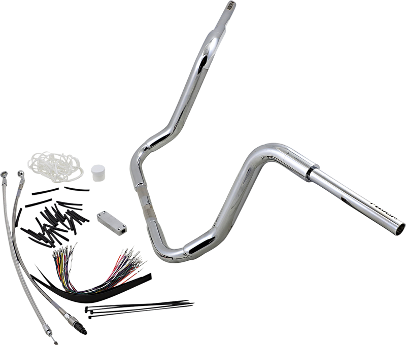 FAT BAGGERS INC. 1-1/2" EZ Install Rounded Top Handlebar Kit - 14" - Chrome 809414