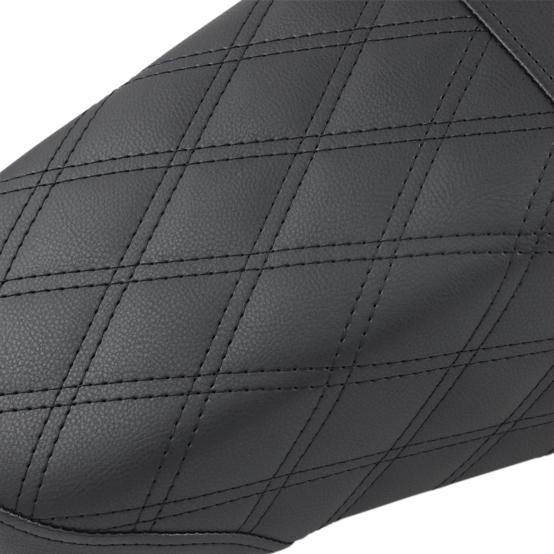 SADDLEMEN Step-Up Seat - Rear Lattice Stitch - Black - Touring '97-'07