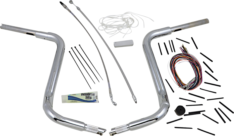 FAT BAGGERS INC. 1-1/2" EZ Install Rounded Top Handlebar Kit - 16" - Chrome 809416