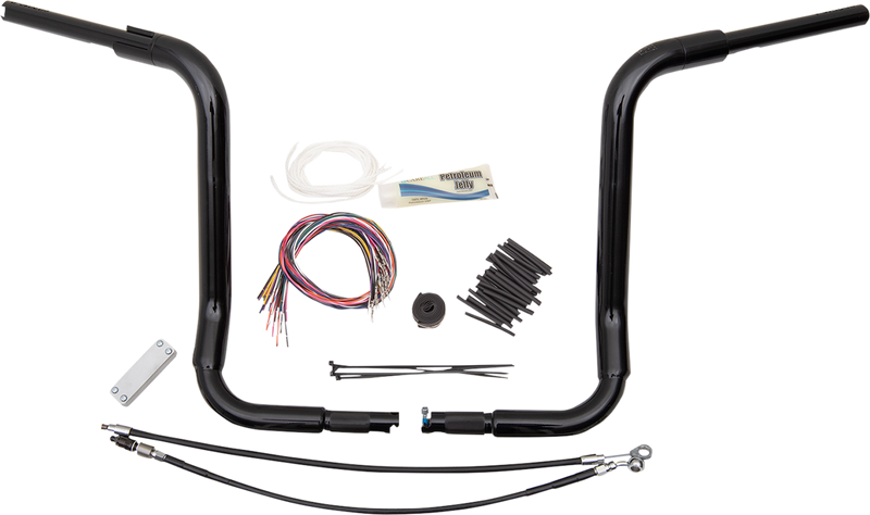 FAT BAGGERS INC. 1-1/2" EZ Install Rounded Top Handlebar Kit - 16" - Black 809416-B