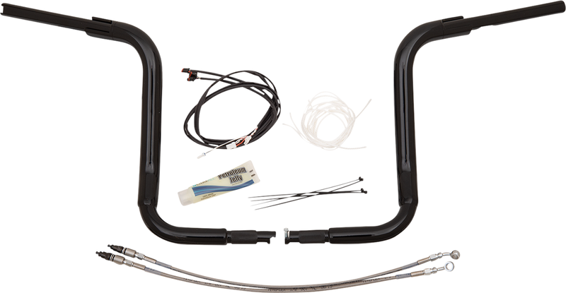FAT BAGGERS INC. 1-1/2" EZ Install Rounded Top Handlebar Kit - 14" - Black 809514-B