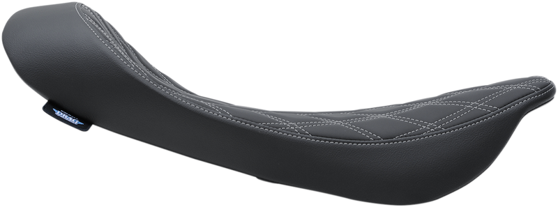 DRAG SPECIALTIES EZ-ON Mount Low-Profile Solo Seat - Double Diamond - Silver Stitching - Touring '99-'07