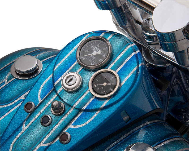 DRAG SPECIALTIES 1-7/8" Mini MPH Speedometer 2:1 Ratio - Stainless Housing - Black Face