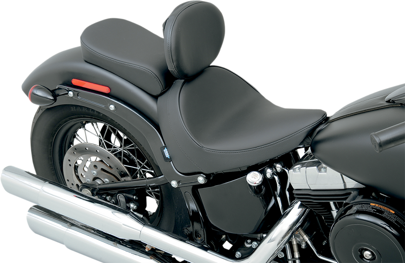 DRAG SPECIALTIES Smooth Solo Solar-Reflective Leather Backrest Compatible Seat - Black - Softail '11-'17