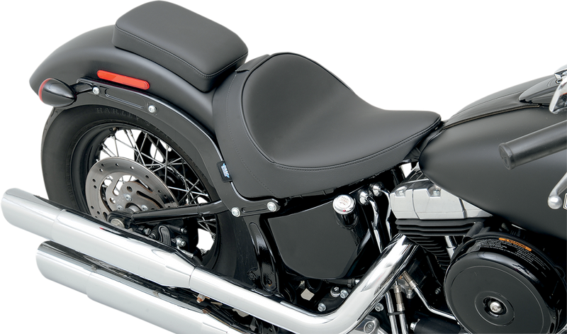 DRAG SPECIALTIES Smooth Solo Solar-Reflective Leather Backrest Compatible Seat - Black - Softail '11-'17