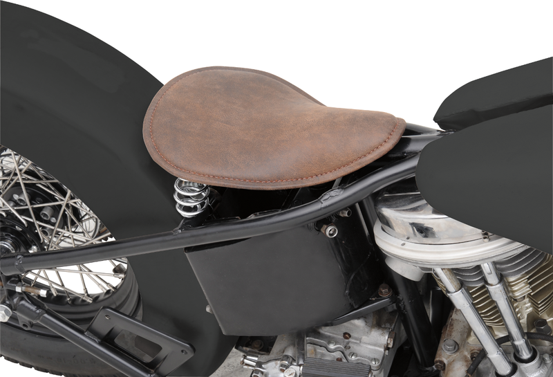 DRAG SPECIALTIES Seat - Spring Solo - Low-Profile - Small - Distressed Brown Leather
