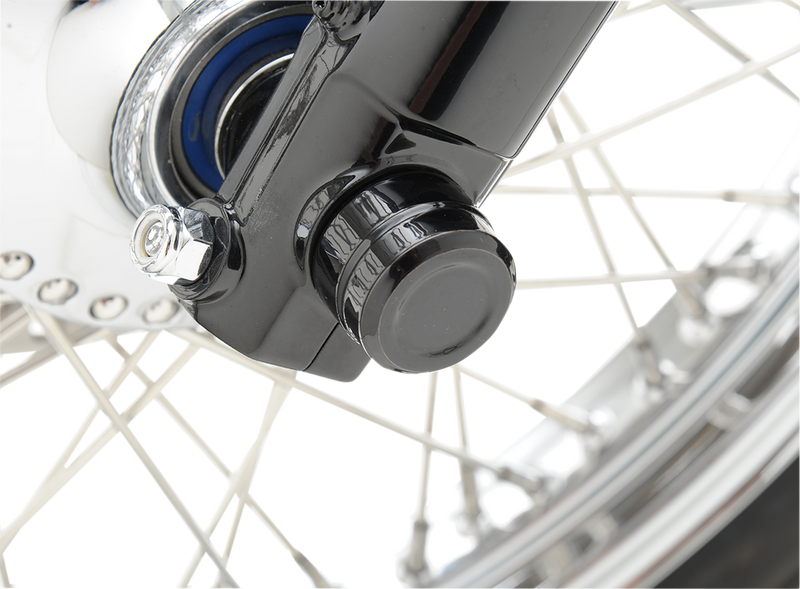 DRAG SPECIALTIES Billet Front Axle Cover / Cap Kit - Semi Gloss Black