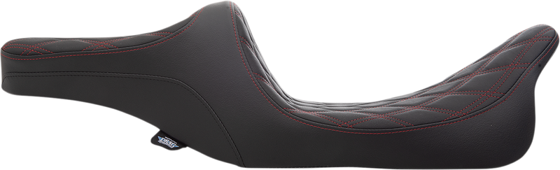 DRAG SPECIALTIES Predator III 2-Up Seat - Double Diamond - Red Stitching - Touring '99-'07