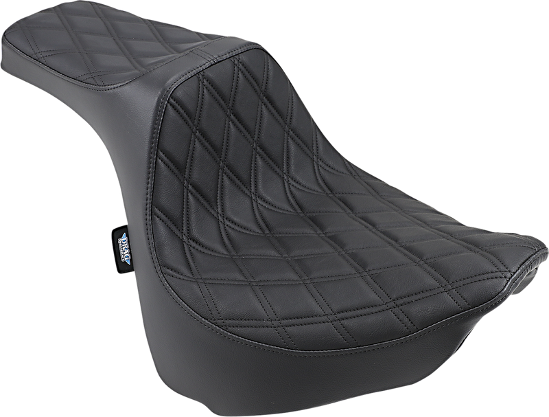 DRAG SPECIALTIES Predator III Double Diamond Black Stitch Vinyl Seat - Black - Softail '18-'23