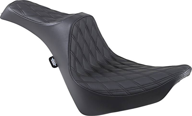 DRAG SPECIALTIES Predator III Double Diamond Black Stitch Vinyl Seat - Black - Softail '18-'23