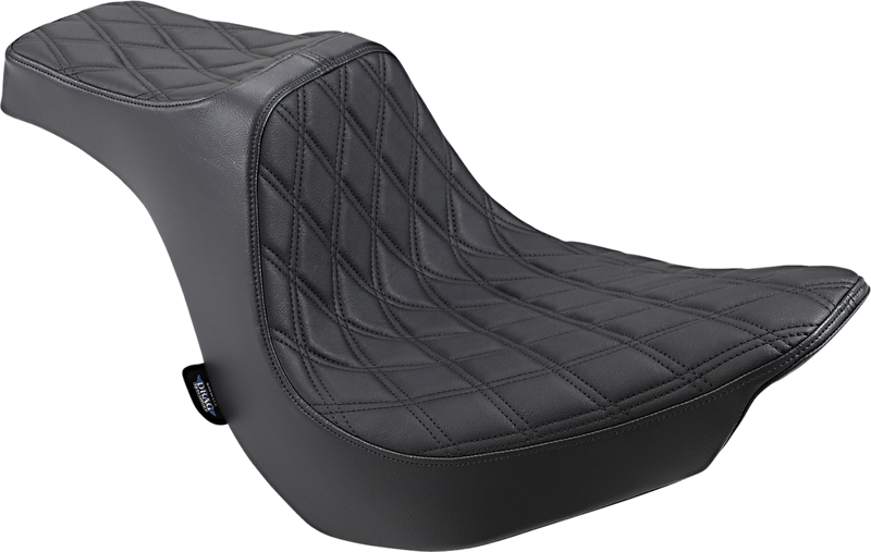 DRAG SPECIALTIES Predator III Double Diamond Black Stitch Vinyl Seat - Black - Softail '18-'25