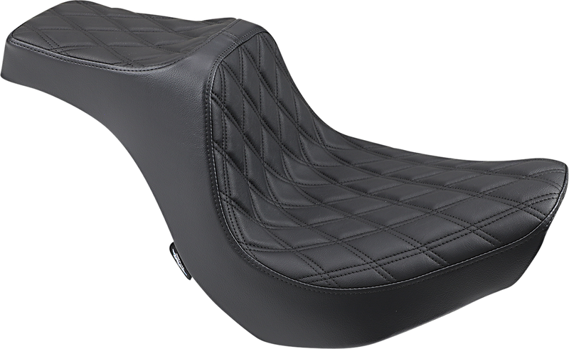 DRAG SPECIALTIES Predator III Double Diamond Black Stitch Vinyl Seat - Black - Softail '18-'22