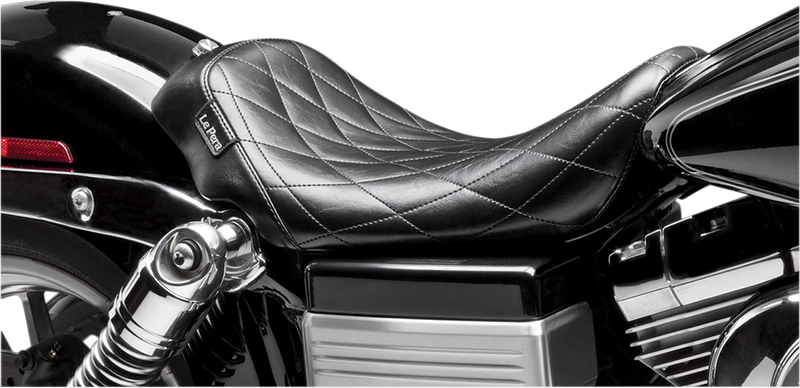 LE PERA Bare Bones Solo Seat - Diamond Stitch - Black - Dyna '06-'17