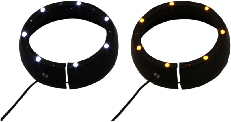 CUSTOM DYNAMICS Lighted Passing Lamp Trim Ring '96-'05 FLHT - Black