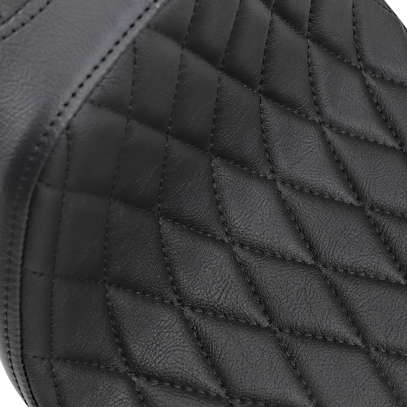DRAG SPECIALTIES Predator III Diamond Black Stich Vinyl Seat - Black - Sportster '57-'78