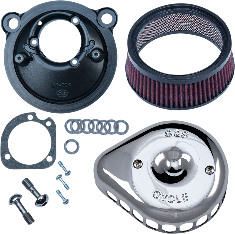 S&S CYCLE Mini Teardrop Stealth Air Cleaner Kit - Chrome