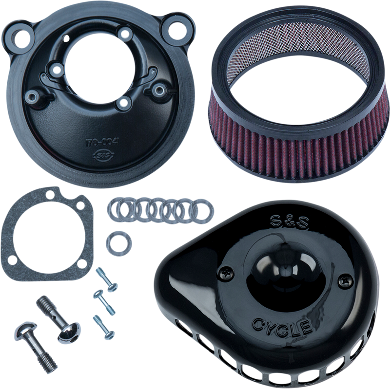 S&S CYCLE Mini Teardrop Stealth Air Cleaner Kit - Gloss Black