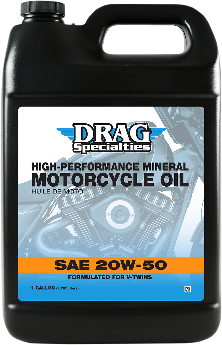 DRAG SPECIALTIES V-Twin High-Performance Mineral Engine Oil - 20W-50 - 1 U.S. Gallon