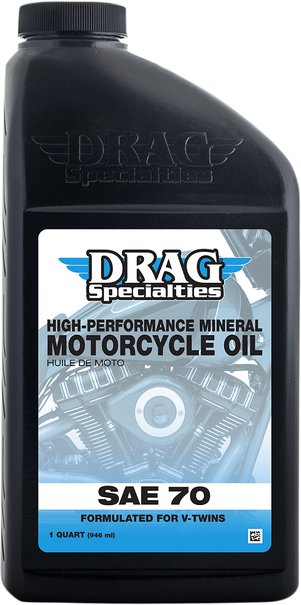 DRAG SPECIALTIES High-Performance Mineral Motorcycle Oil - SAE 70 - 1 Quart