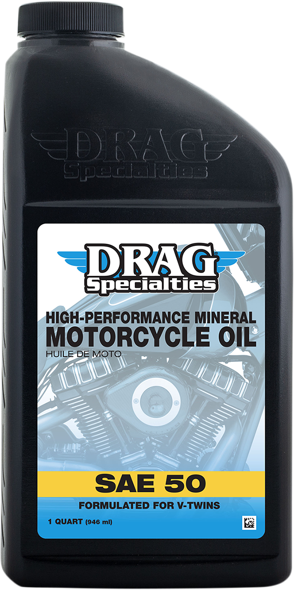 DRAG SPECIALTIES High-Performance Mineral Motorcycle Oil - SAE 50 - 1 Quart