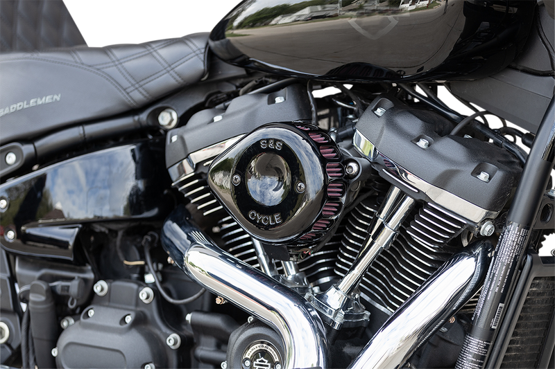 S&S CYCLE Mini Teardrop Stealth Air Cleaner Kit - Gloss Black