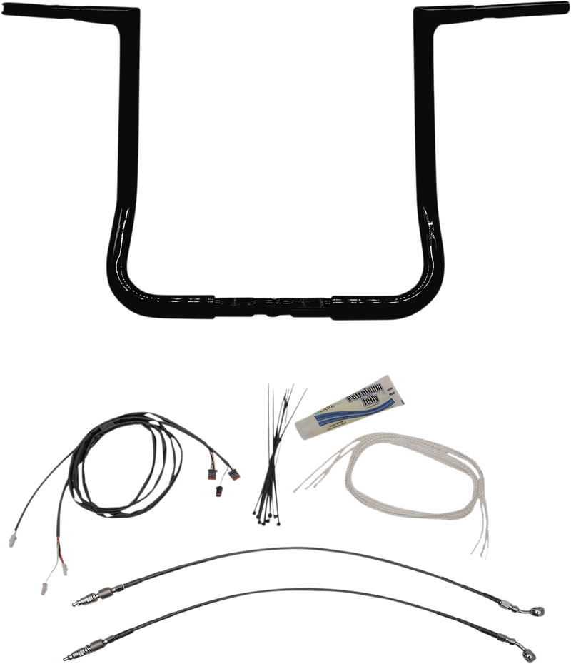 FAT BAGGERS INC. 1-1/4" EZ Install Flat Top Handlebar Kit - 16" - Black 709216-B